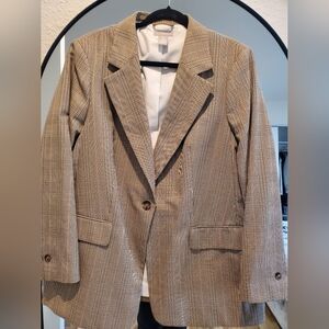 H&M Tan Plaid Blazer